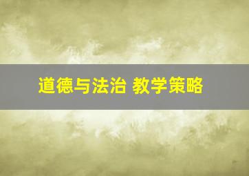 道德与法治 教学策略